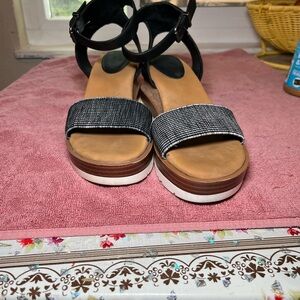 Women's Black and White Sandals